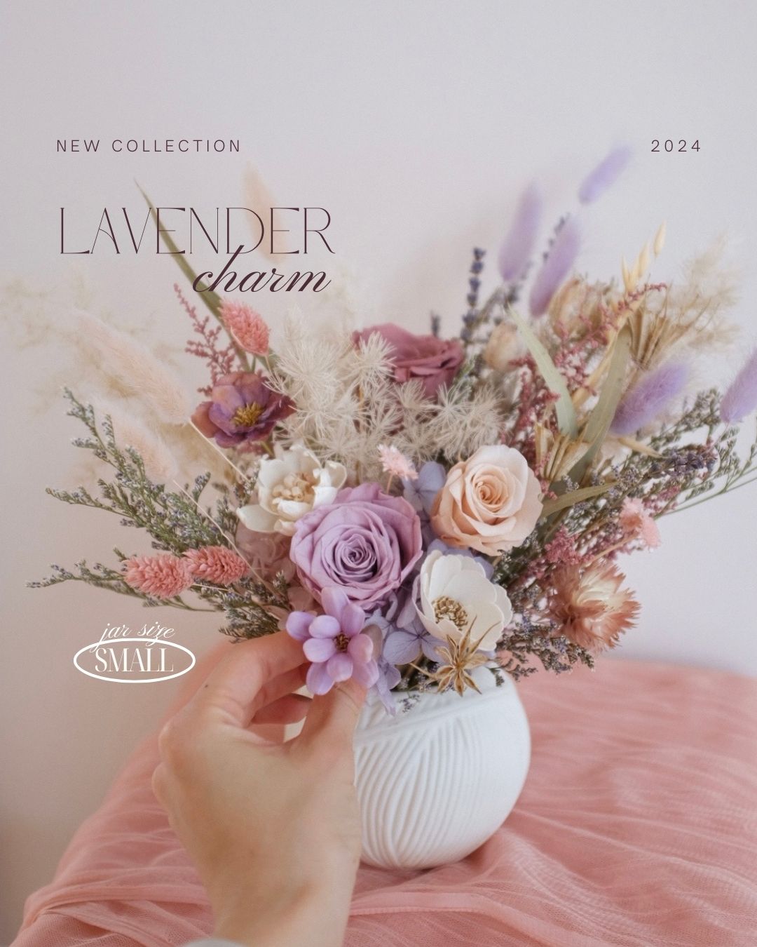 Preserved Flower Jar | Lavender Charm