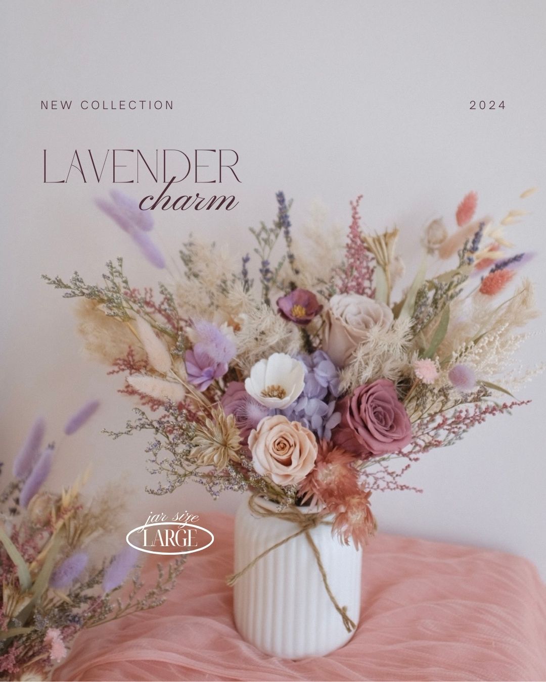 Preserved Flower Jar | Lavender Charm