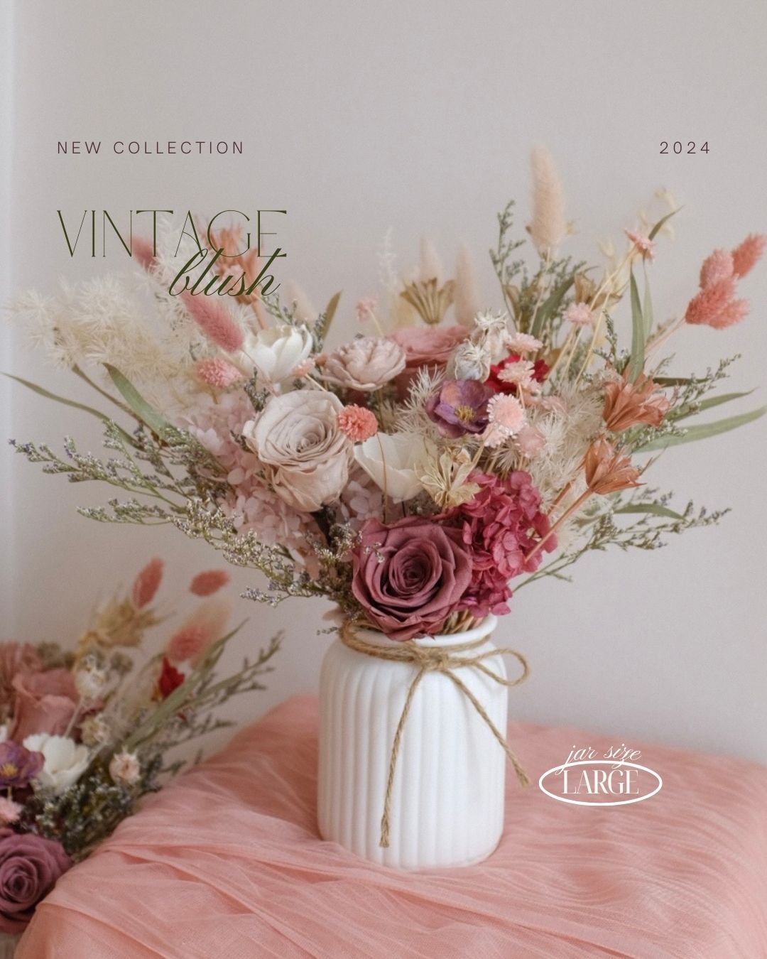 Preserved flower jar | Vintage Blush