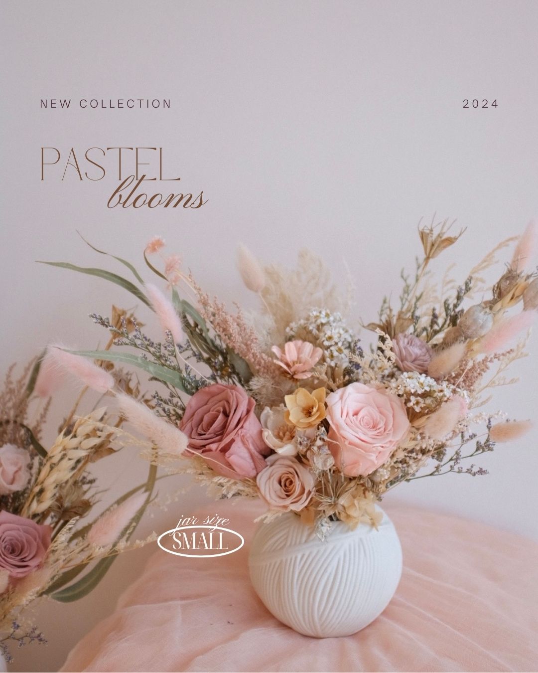 Preserved flower jar |  Pastel Blooms